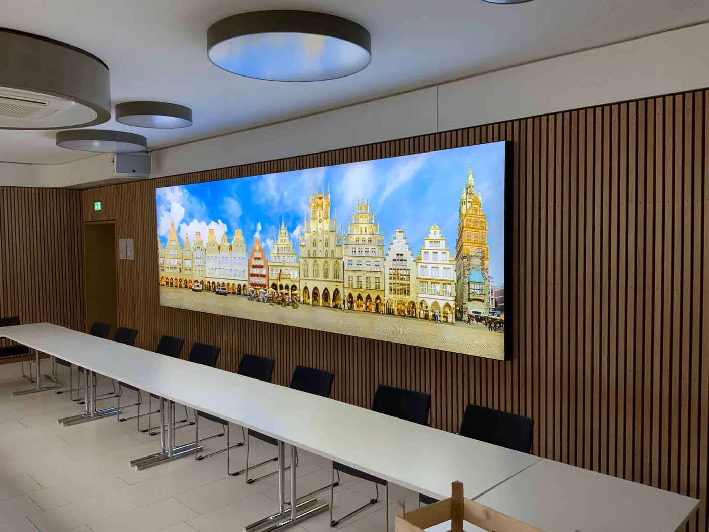 Illustrated old town in the training room