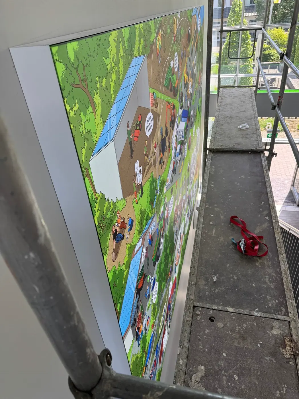 Illustration in the stairwell during mounting