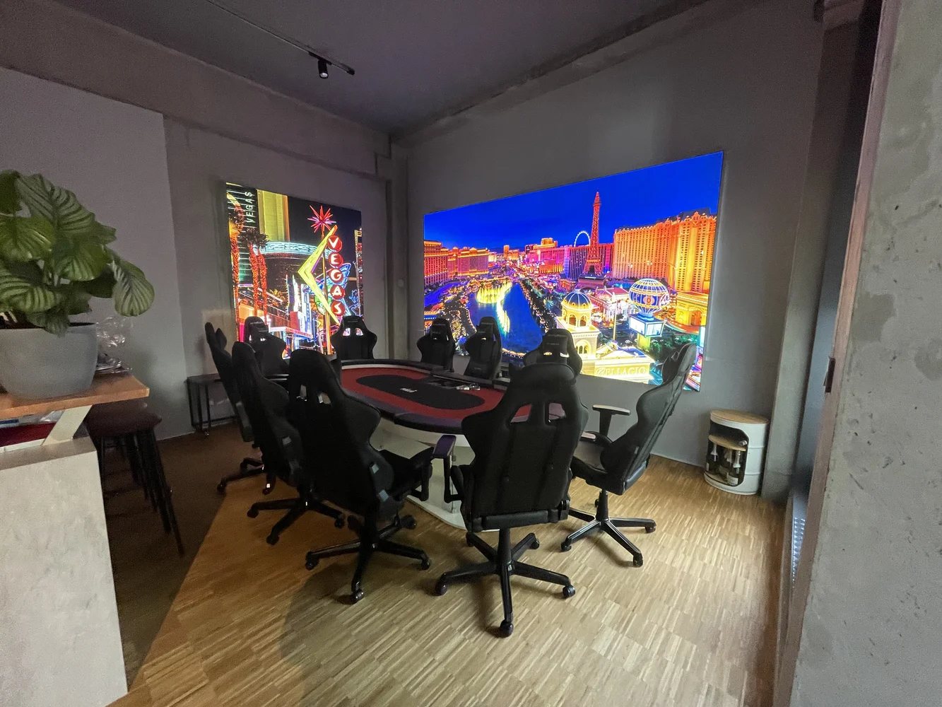 View from the door into the poker room