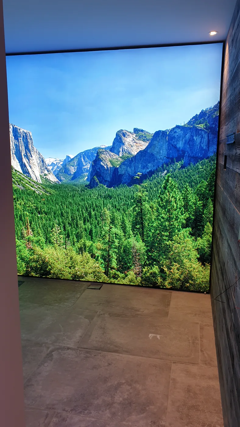 Mountain valley in the passageway